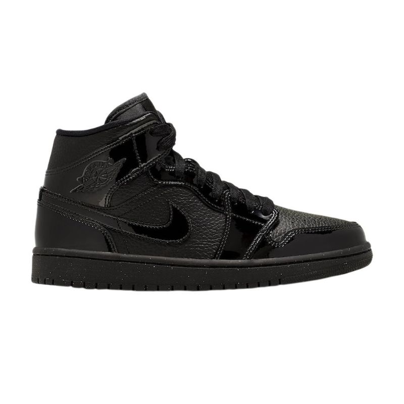 Air Jordan 1 Mid Patent Fekete Női Cipő