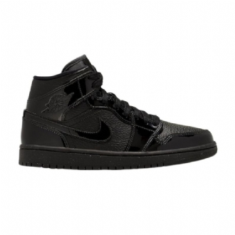 Air Jordan 1 Mid Patent Fekete Női Cipő