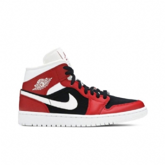 Air Jordan 1 Mid Piros Fehér Fekete Női Cipő
