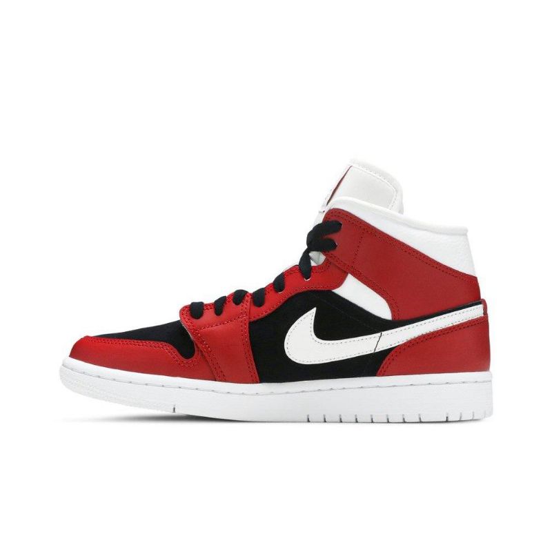 Air Jordan 1 Mid Piros Fehér Fekete Női Cipő