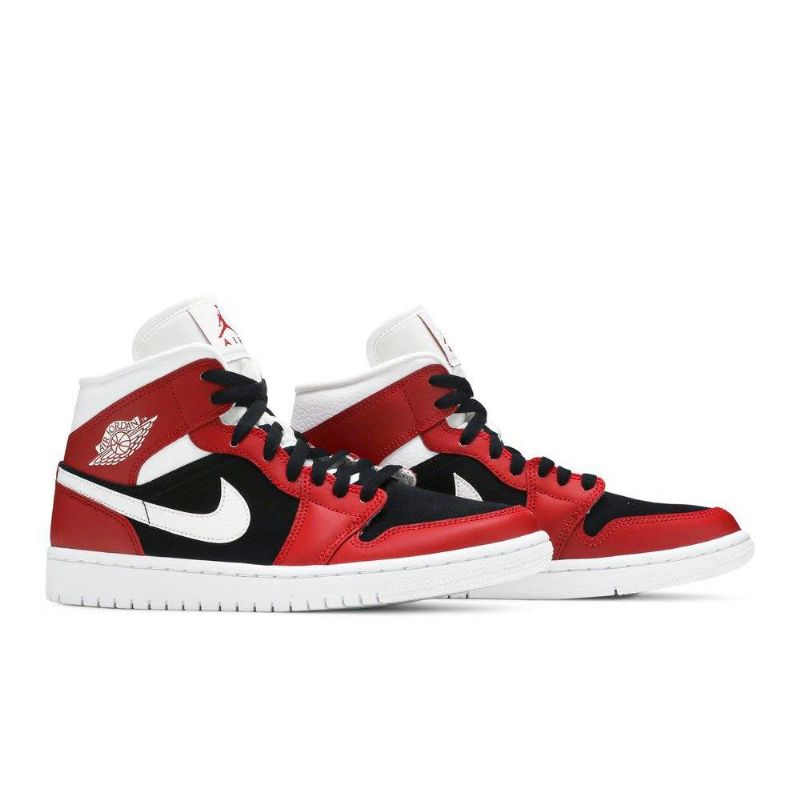 Air Jordan 1 Mid Piros Fehér Fekete Női Cipő