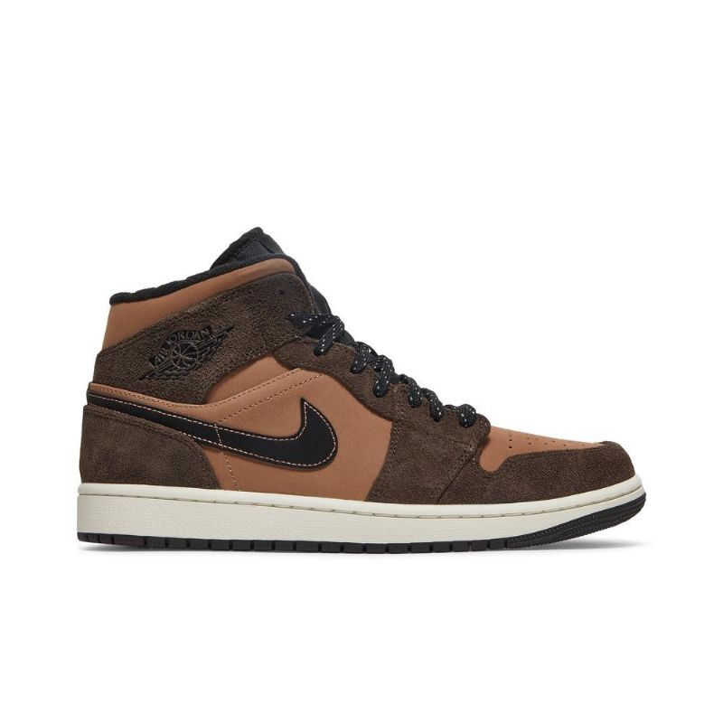 Air Jordan 1 Mid Se Barna Fekete Férfi Cipő