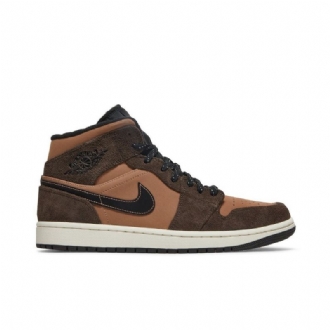 Air Jordan 1 Mid Se Barna Fekete Férfi Cipő