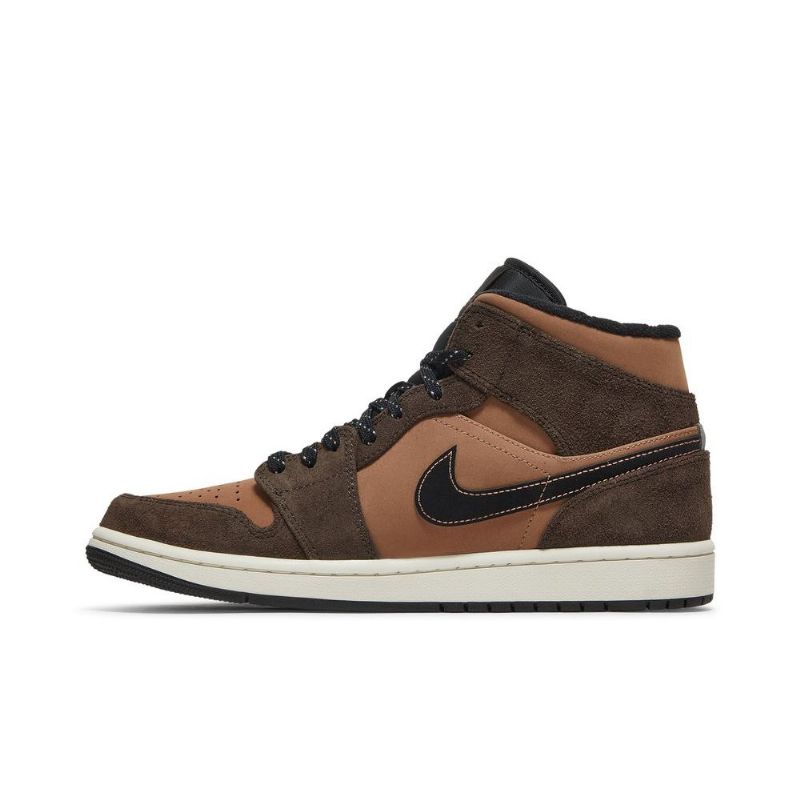 Air Jordan 1 Mid Se Barna Fekete Férfi Cipő