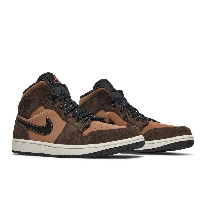 Air Jordan 1 Mid Se Barna Fekete Férfi Cipő