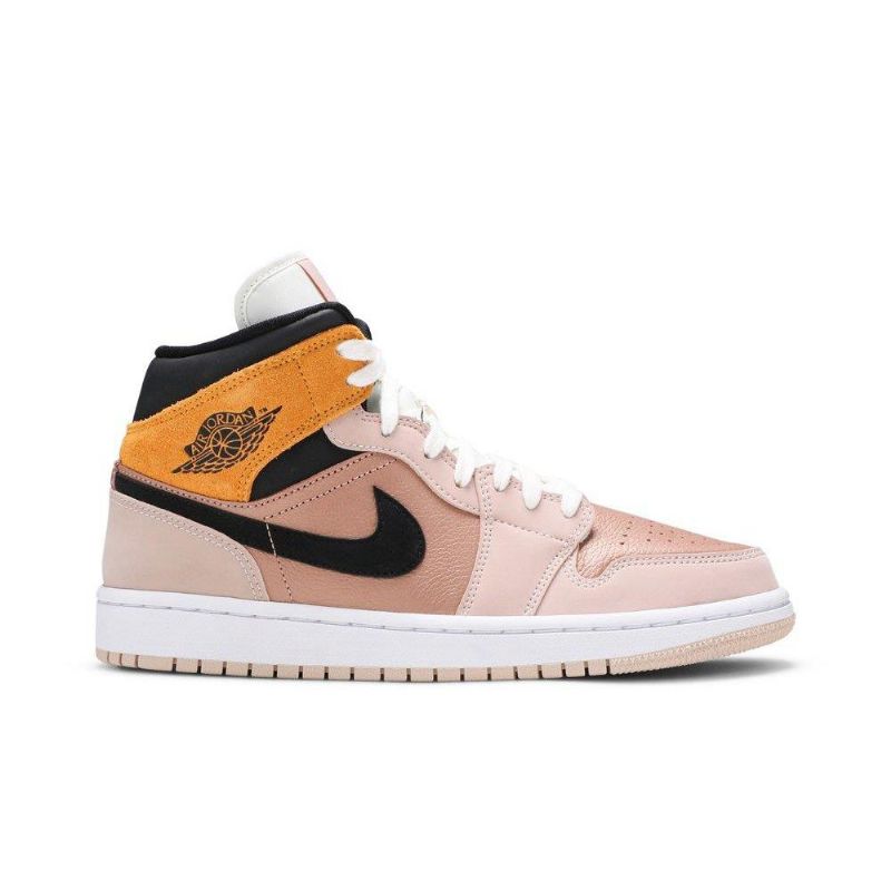 Air Jordan 1 Mid Se Bézs Arany Fekete Fehér Női Cipő