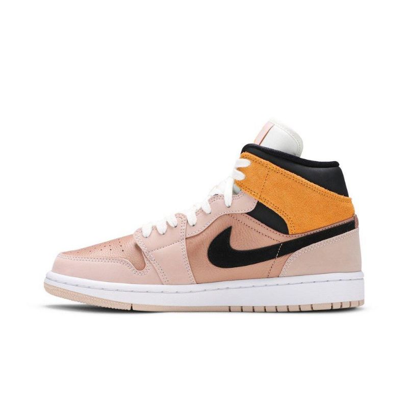 Air Jordan 1 Mid Se Bézs Arany Fekete Fehér Női Cipő