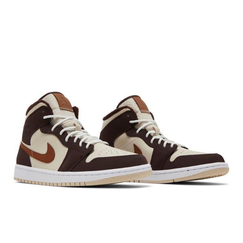 Air Jordan 1 Mid Se Bézs Barna Női Cipő