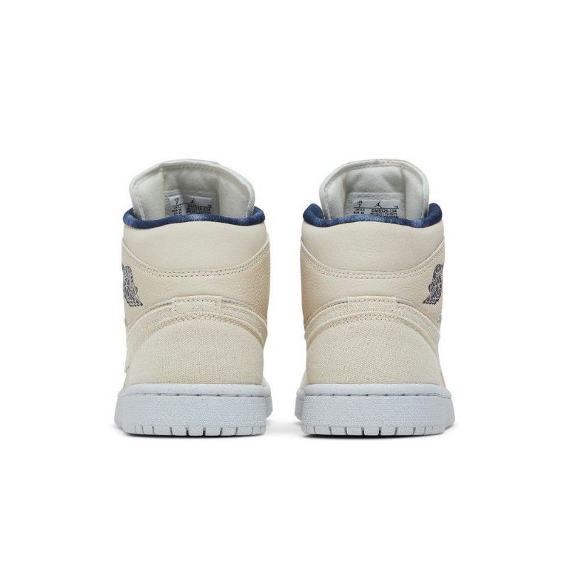 Air Jordan 1 Mid Se Bézs Sötétkék Női Cipő
