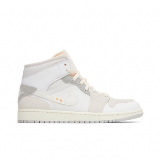 Air Jordan 1 Mid Se Craft Fehér Szürke Rózsaszín Férfi Cipő