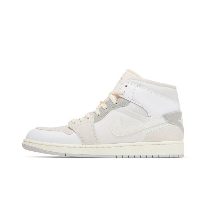Air Jordan 1 Mid Se Craft Fehér Szürke Rózsaszín Férfi Cipő