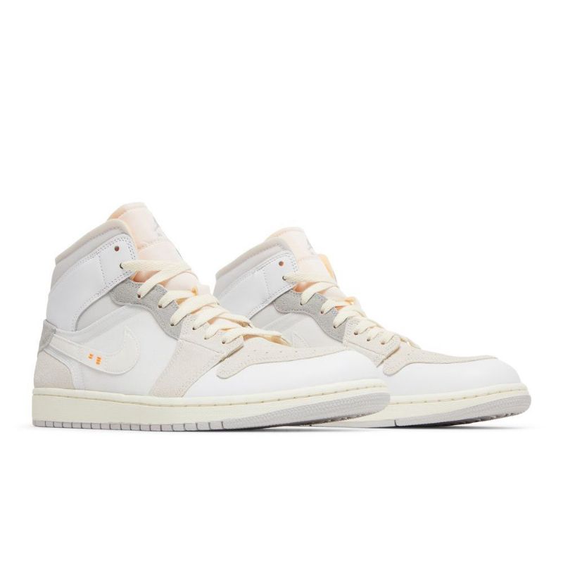 Air Jordan 1 Mid Se Craft Fehér Szürke Rózsaszín Férfi Cipő