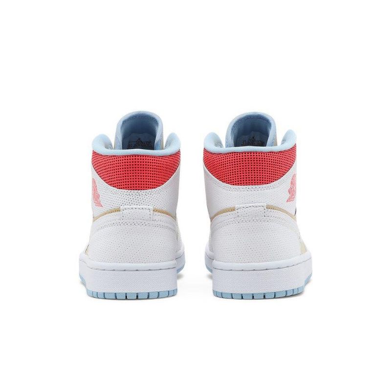 Air Jordan 1 Mid Se Fehér Barna Piros Kék Női Cipők