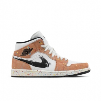 Air Jordan 1 Mid Se Fehér Fekete Barna Férfi Cipő