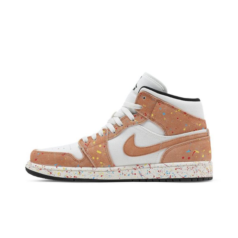Air Jordan 1 Mid Se Fehér Fekete Barna Férfi Cipő