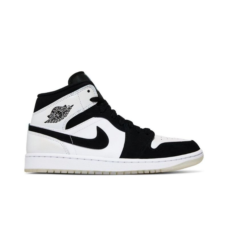 Air Jordan 1 Mid Se Fehér Fekete Férfi Cipő