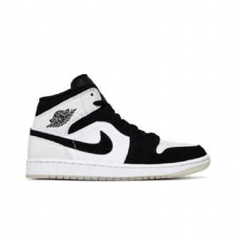 Air Jordan 1 Mid Se Fehér Fekete Férfi Cipő