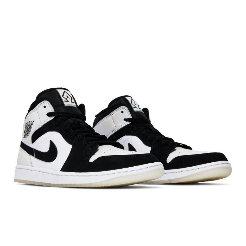 Air Jordan 1 Mid Se Fehér Fekete Férfi Cipő