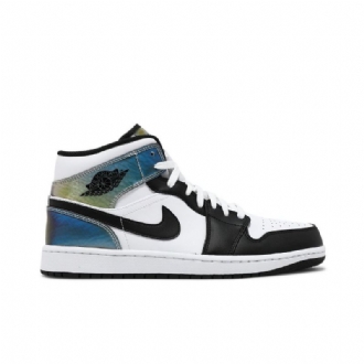 Air Jordan 1 Mid Se Fehér Fekete Férfi Cipő