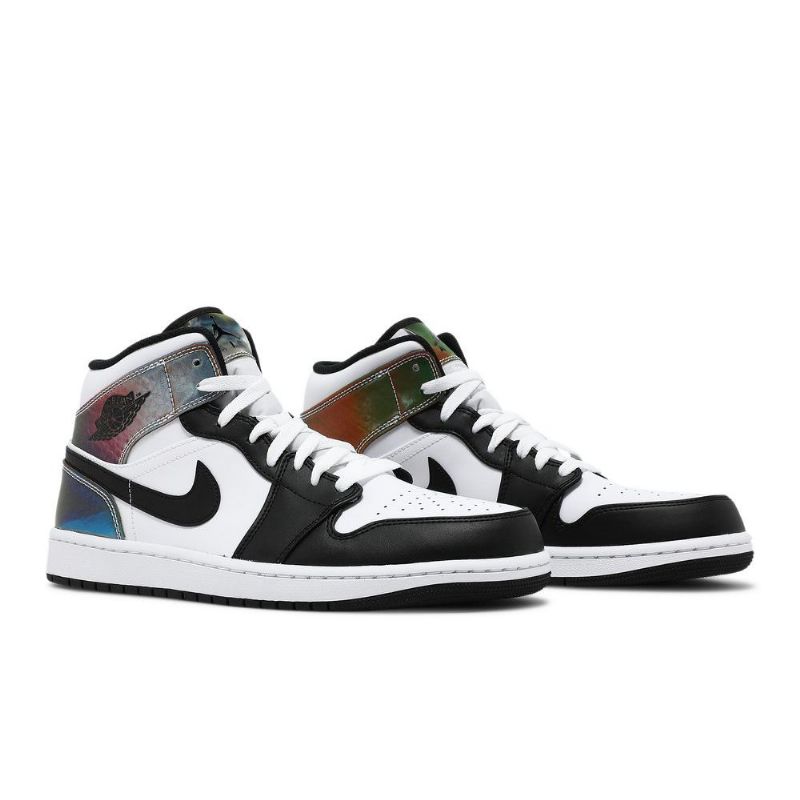 Air Jordan 1 Mid Se Fehér Fekete Férfi Cipő