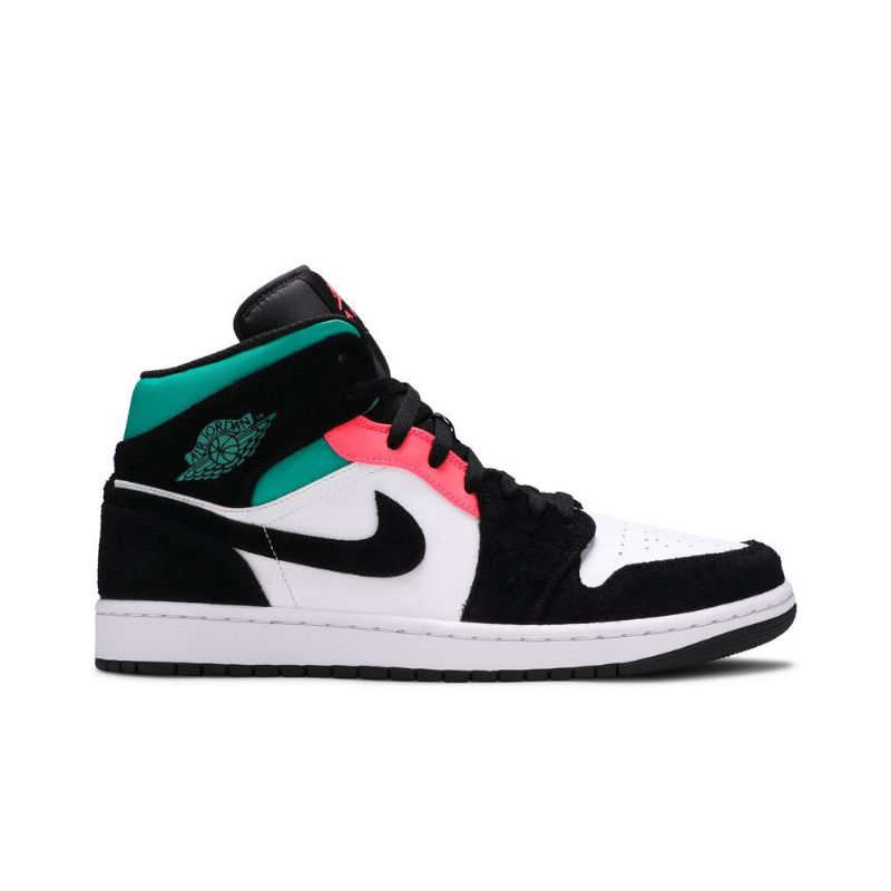 Air Jordan 1 Mid Se Fehér Fekete Kék Rózsaszín Férfi Cipő
