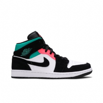 Air Jordan 1 Mid Se Fehér Fekete Kék Rózsaszín Férfi Cipő