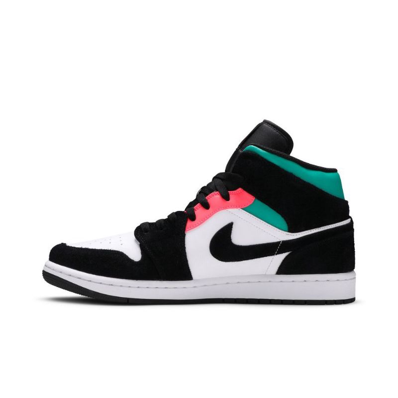 Air Jordan 1 Mid Se Fehér Fekete Kék Rózsaszín Férfi Cipő