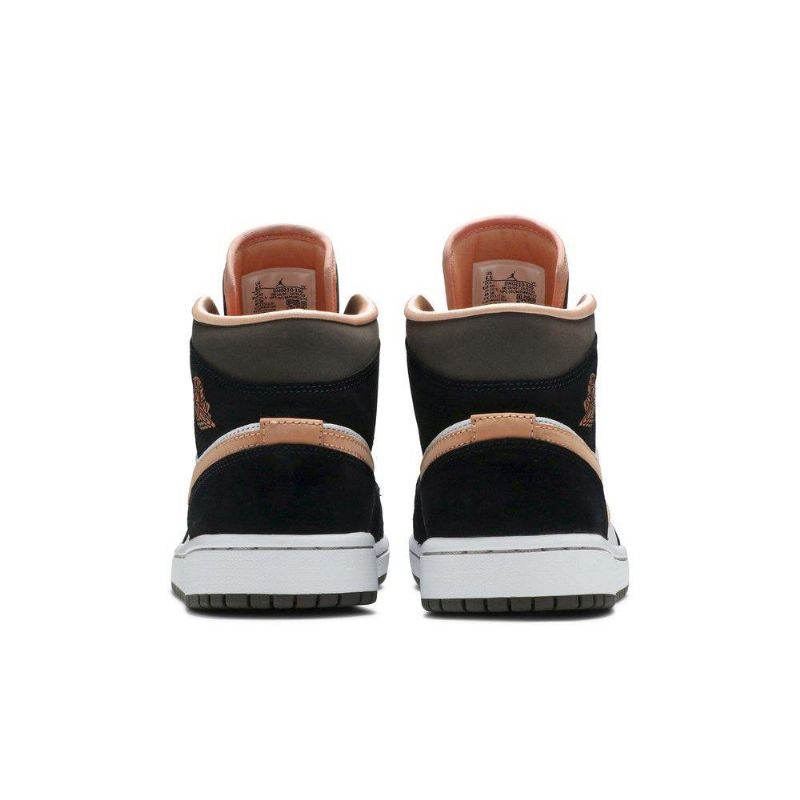 Air Jordan 1 Mid Se Fehér Fekete Rózsaszín Női Cipő