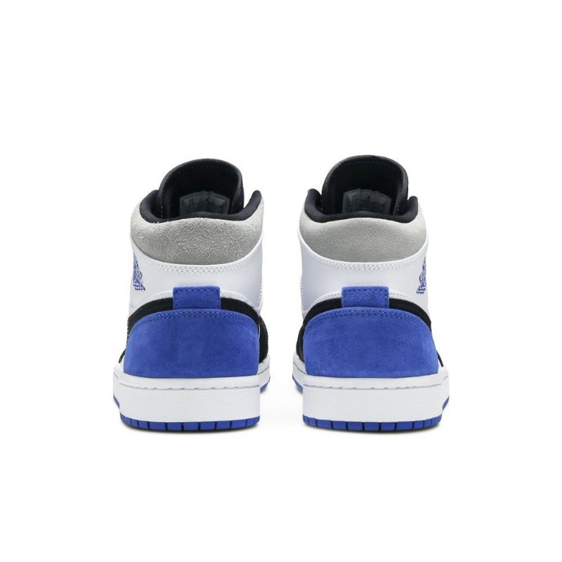 Air Jordan 1 Mid Se Fehér Fekete Szürke Kék Férfi Cipő