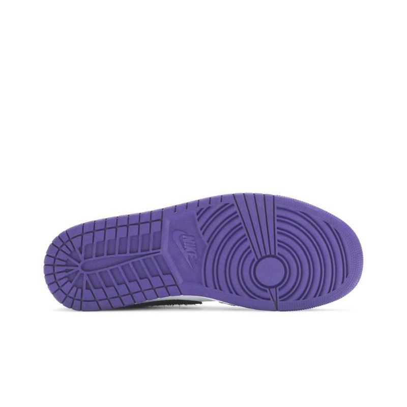 Air Jordan 1 Mid Se Fehér Fekete Szürke Lila Férfi Cipő