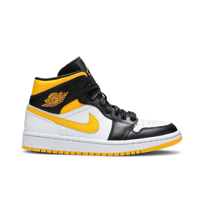 Air Jordan 1 Mid Se Fehér Narancssárga Fekete Női Cipő