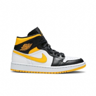 Air Jordan 1 Mid Se Fehér Narancssárga Fekete Női Cipő