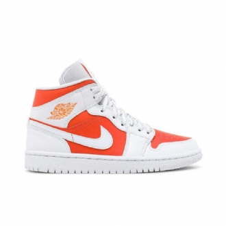 Air Jordan 1 Mid Se Fehér Narancssárga Női Cipő