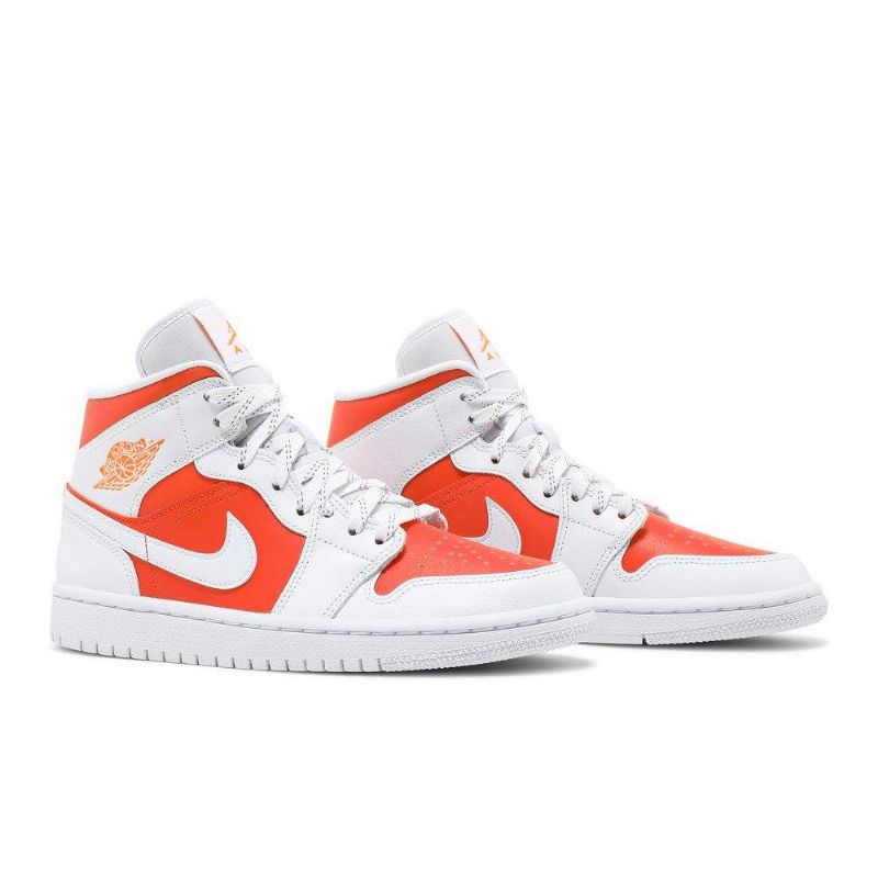 Air Jordan 1 Mid Se Fehér Narancssárga Női Cipő