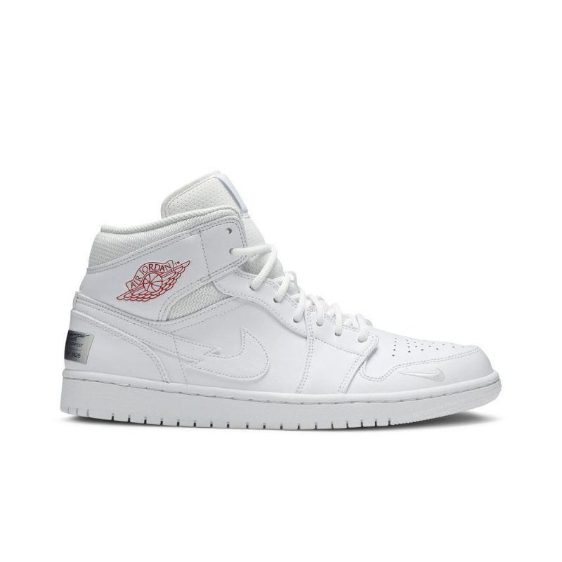 Air Jordan 1 Mid Se Fehér Piros Férfi Cipő