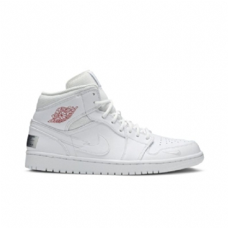Air Jordan 1 Mid Se Fehér Piros Férfi Cipő