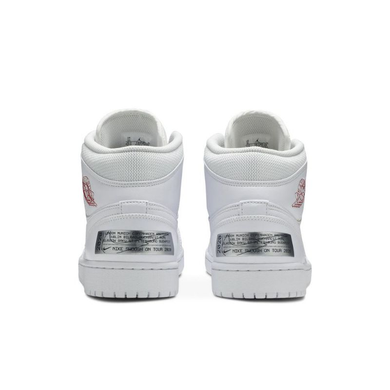 Air Jordan 1 Mid Se Fehér Piros Férfi Cipő