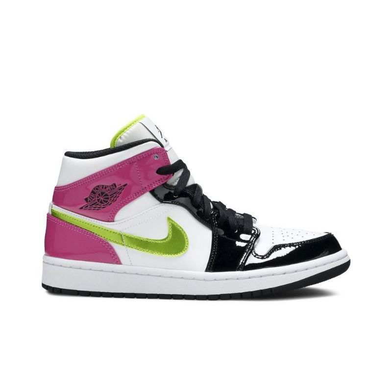 Air Jordan 1 Mid Se Fehér Rózsaszín Fekete Férfi Cipő