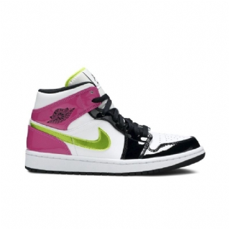 Air Jordan 1 Mid Se Fehér Rózsaszín Fekete Férfi Cipő