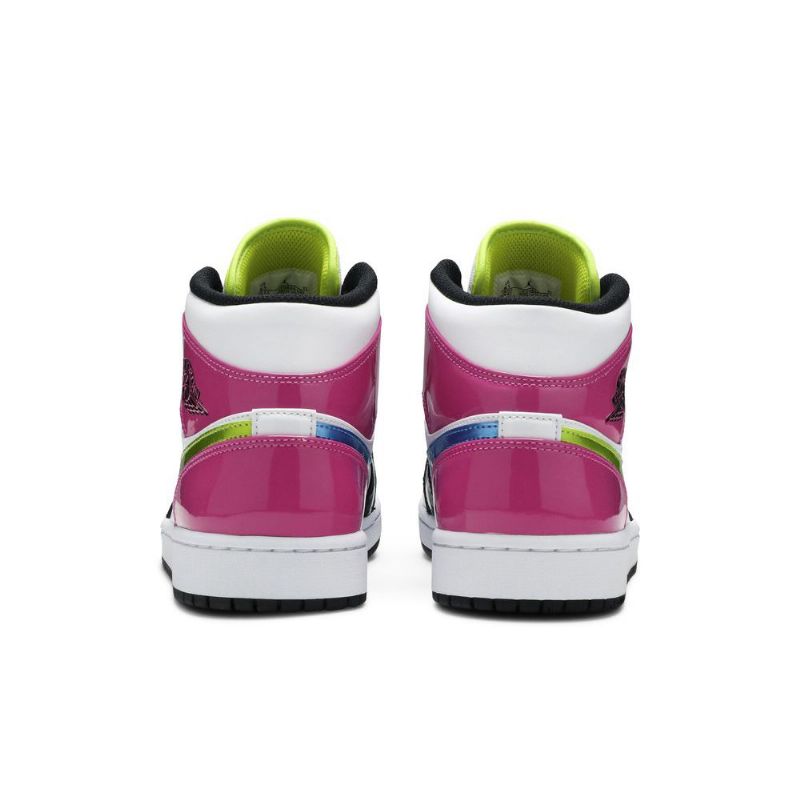 Air Jordan 1 Mid Se Fehér Rózsaszín Fekete Férfi Cipő