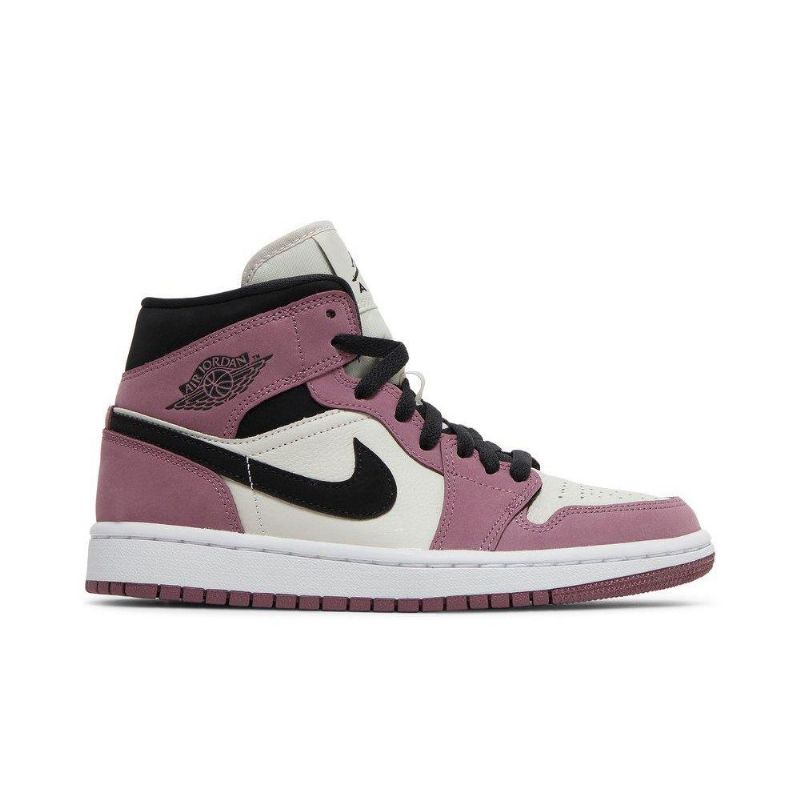 Air Jordan 1 Mid Se Fehér Rózsaszín Fekete Női Cipő