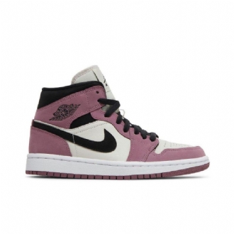 Air Jordan 1 Mid Se Fehér Rózsaszín Fekete Női Cipő