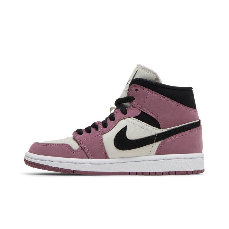 Air Jordan 1 Mid Se Fehér Rózsaszín Fekete Női Cipő