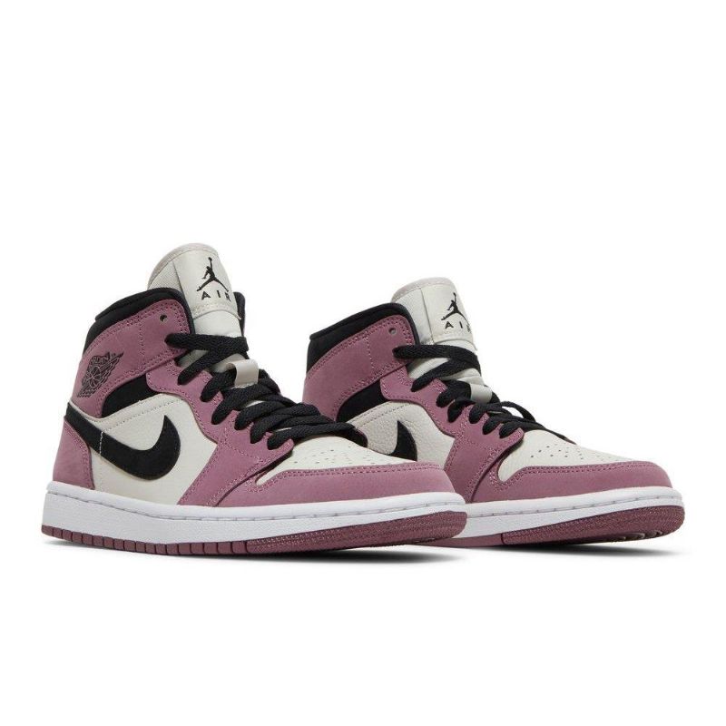 Air Jordan 1 Mid Se Fehér Rózsaszín Fekete Női Cipő