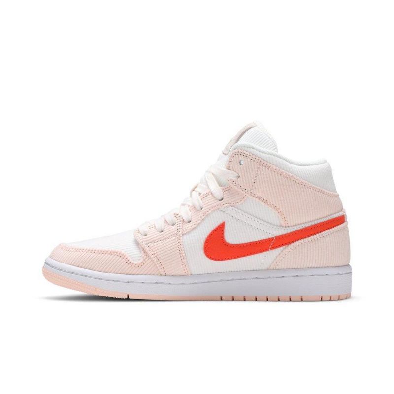 Air Jordan 1 Mid Se Fehér Rózsaszín Narancssárga Női Cipő