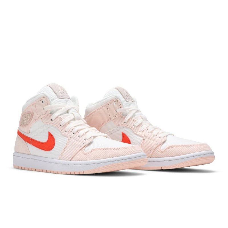 Air Jordan 1 Mid Se Fehér Rózsaszín Narancssárga Női Cipő