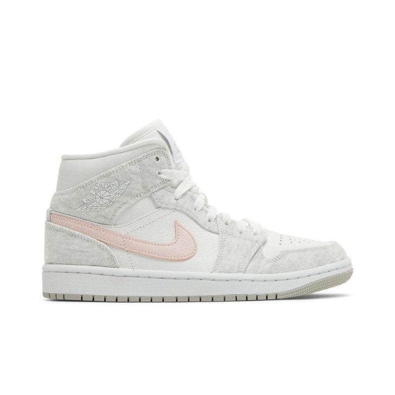 Air Jordan 1 Mid Se Fehér Szürke Rózsaszín Női Cipő