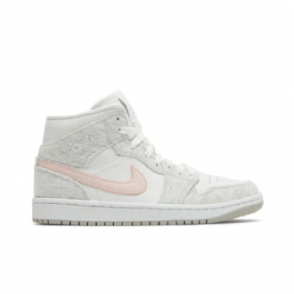 Air Jordan 1 Mid Se Fehér Szürke Rózsaszín Női Cipő