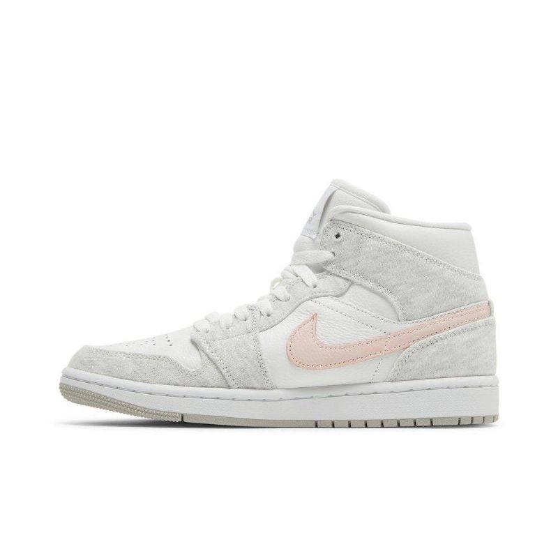 Air Jordan 1 Mid Se Fehér Szürke Rózsaszín Női Cipő