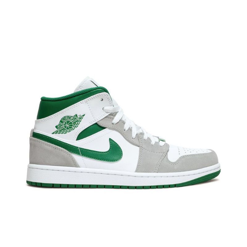 Air Jordan 1 Mid Se Fehér Szürke Zöld Férfi Cipő